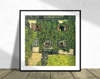 The House of Guardaboschi - Gustav Klimt | Square Print, Square Poster, Vintage Exhibition, Reproduction Dec, Housewarming Gift Idea, Trees