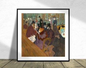At the Moulin Rouge - Henri de Toulouse – Lautrec I Square Print, Square Poster, Poster Reproduction, Post-impressionism, French Art, Paris