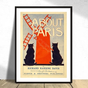 About Paris - Richard Harding Davis | French Decor, Vintage Print, Paris Poster, Travel Dec, Eiffel Tower, Home Decor, Old Advertisement, A4