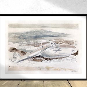 The Raider on the Moors - Paul Nash / Arte británico, Arte abstracto, Reproducción de carteles, Ilustración antigua, Inglés vintage, Cartel de aviones A2
