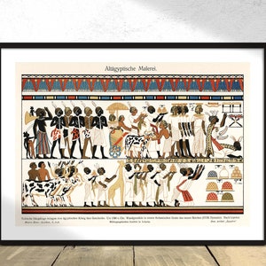Ancient Eygptian Painting | Vintage Decor, Poster Reproduction, Ancient Egypt Print, Ancient Egypt Decor, Nubian Chiefs, Gifts for the King