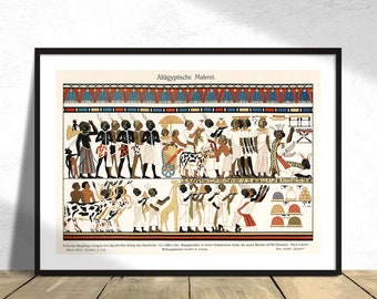 Ancient Eygptian Painting | Vintage Decor, Poster Reproduction, Ancient Egypt Print, Ancient Egypt Decor, Nubian Chiefs, Gifts for the King
