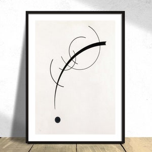 Curva libera fino al punto - Wassily Kandinsky / Arte astratta, Riproduzione di poster, Vecchia illustrazione, Arredamento retrò, Stampa d'arte, Mostra