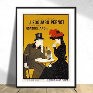 Uomo e donna in un caffè - Leonetto Cappiello / Arte Classica, Stile Francese, Riproduzione, Stampa Retro, Vecchio Manifesto Pubblicitario, Arredamento Nouveau