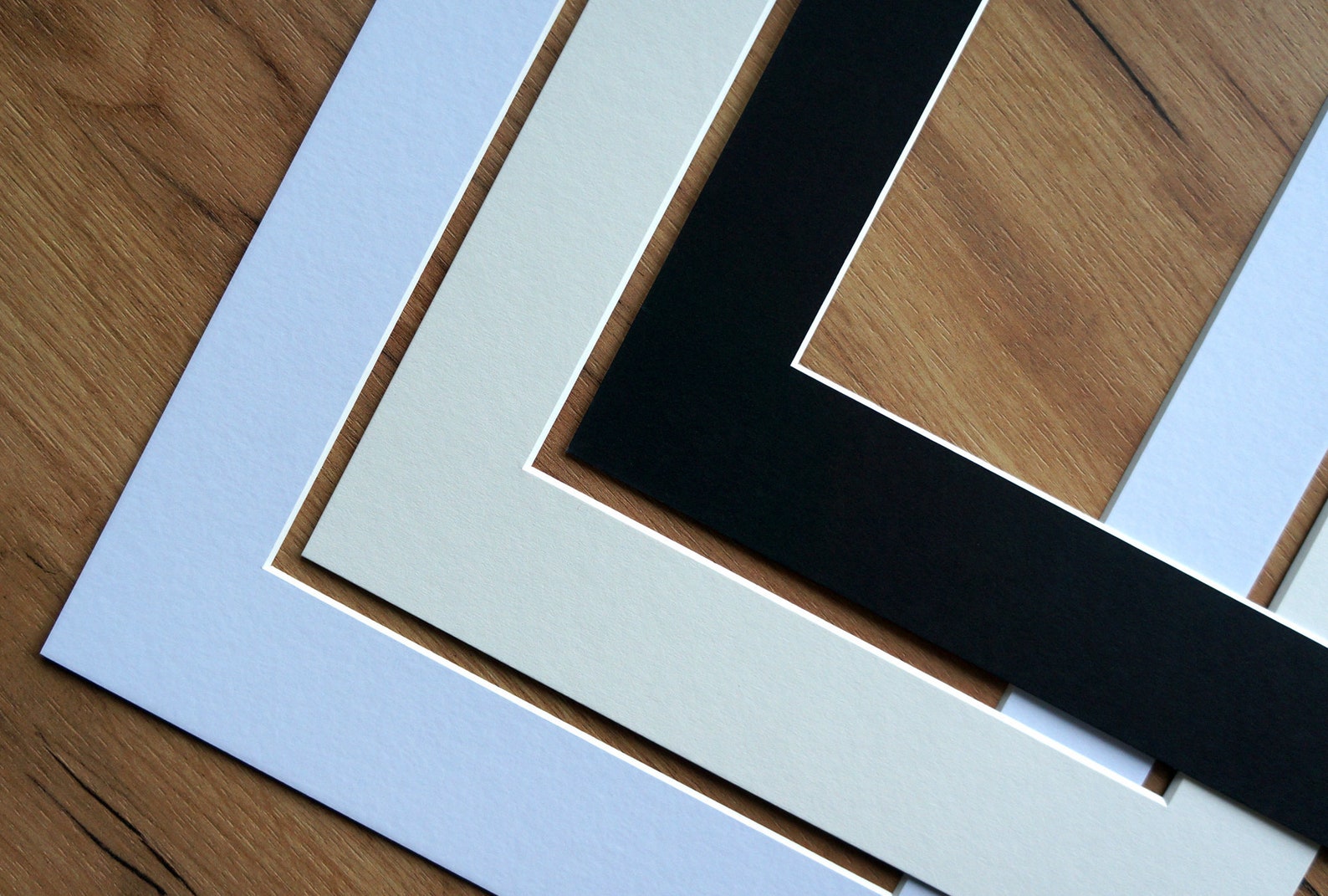 Custom Size Mat Board for Frame / Picture Mount, Black Matte, White