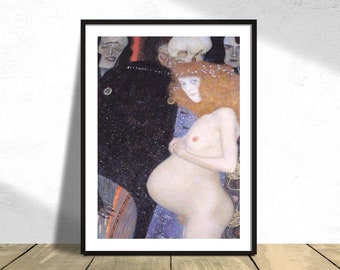 Die Hoffnung NADZIEJA – Gustav Klimt | Kobieta w ciąży, Styl secesyjny, Reprodukcja, Retro, Plakat w stylu vintage, Secesja wiedeńska, Symbolika