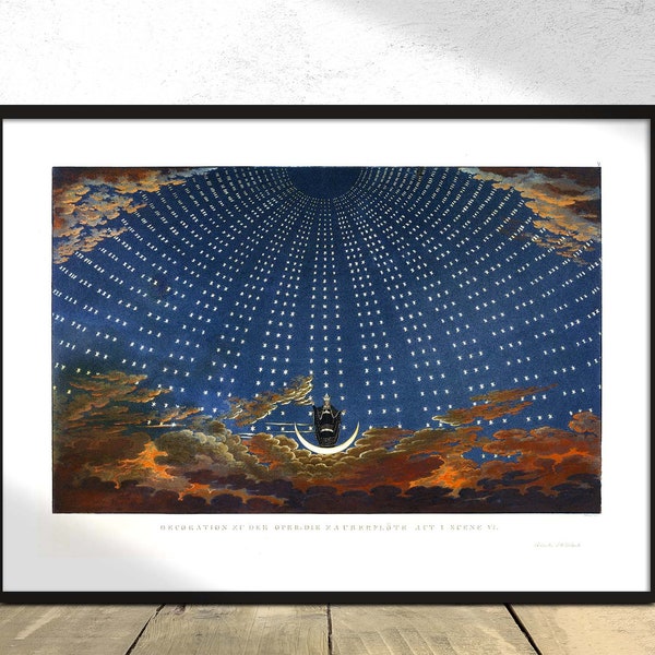 Design for Die Zauberflöte: Der Sternensaal im Palast der Königin der Nacht, Akt 1, Szene 6 - Nach Karl Friedrich Schinkel | Art