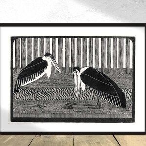 Dos Maraboos (Twee maraboes) - Samuel Jessurun de Mesquita / Impresión botánica, Pájaro vintage, Reproducción de carteles, Obra de arte retro, Arte de la naturaleza