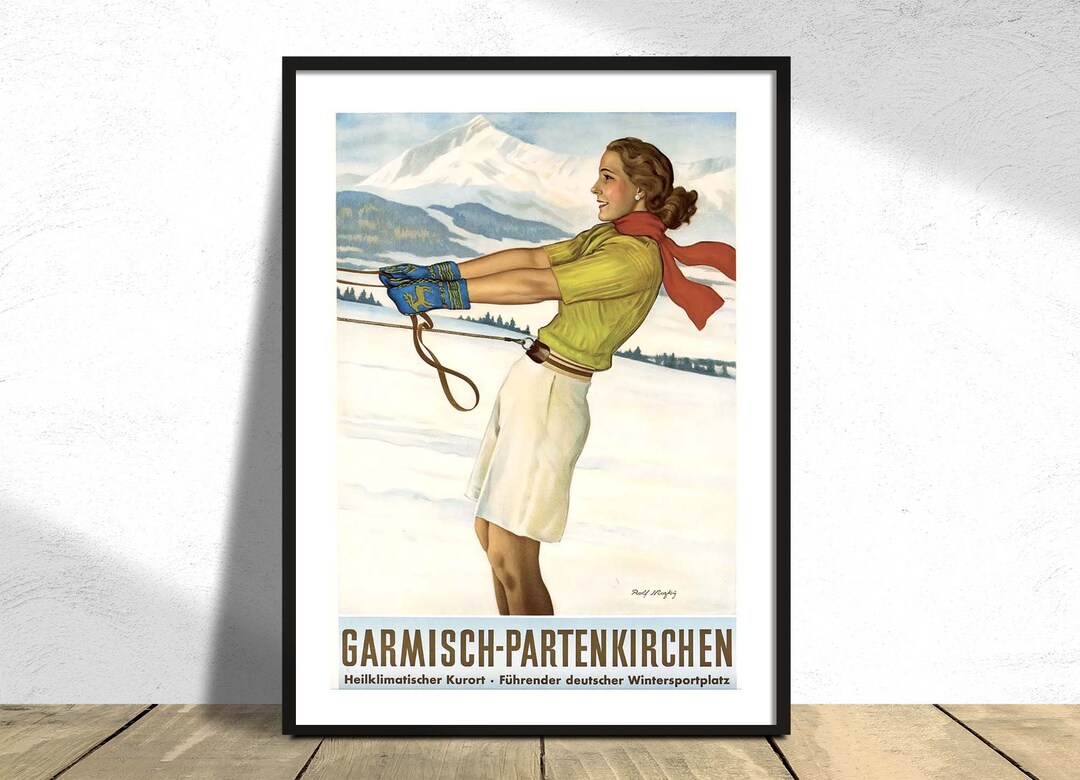 Garmischpartenkirchen Rolf Niczky I Travel Print, Ski Poster, Winter