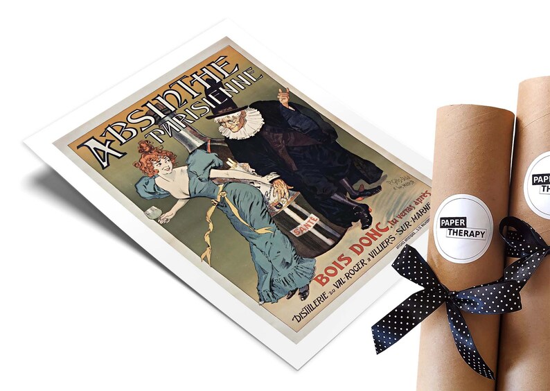 Absinthe Parisienne I Advertising Poster, Bar Kitchen Decoration ...