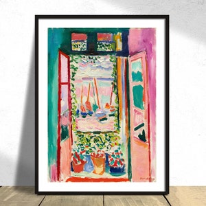 Open Window, Collioure - Henri Matisse |  Old Print, Home Dec, Vintage Illustration, Retro Style, Colorful Art Print, Museum Exhibition, 5x7