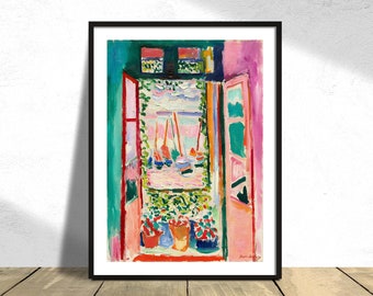 Open Window, Collioure - Henri Matisse |  Old Print, Home Dec, Vintage Illustration, Retro Style, Colorful Art Print, Museum Exhibition, 5x7