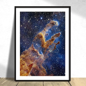 Pillars of Creation 2022 - The James Webb Space Telescope I Space Print, Space Art, Stars and Galaxy Art Decor, NASA Poster, Astronomy Gift