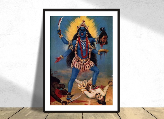 インド女性ポスター額縁付きビンテージポスター