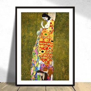 Esperanza II - Gustav Klimt / Mujer embarazada, Estilo Art Nouveau, Reproducción, Retro, Cartel Vintage, Secesión Vienesa, Simbolismo