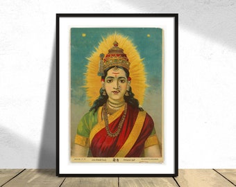 Gauri, Indie, Maharasztra, Pune | Plakat hinduistyczny, Plakat hinduistyczny, Plakat buddyjski, Sztuka ścienna zen, Reprodukcja, Pomysł na prezent, Medytacja