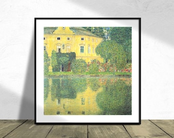 Schloss Kammer am Attersee IV - Gustav Klimt | Kwadratowy wydruk, Kwadratowy plakat, Wystawa w stylu vintage, Reprodukcja dekalogu, Pomysł na prezent na parapetówkę