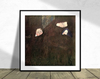 Matka z Dziećmi - Gustav Klimt | Kwadratowy Wydruk, Kwadratowy Plakat, Wystawa Vintage, Reprodukcja Dec, Pomysł Na Prezent, Portret Kobiety