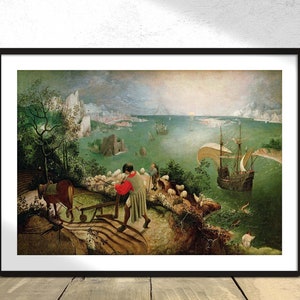 Landscape with the Fall of Icarus - Pieter Bruegel the Elder | Retro Poster, Vintage Art, Famous Art Print