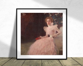 Sonja Knips - Gustav Klimt | Kwadratowy wydruk, Kwadratowy plakat, Wystawa w stylu vintage, Reprodukcja, Pomysł na prezent na parapetówkę, Portret kobiety
