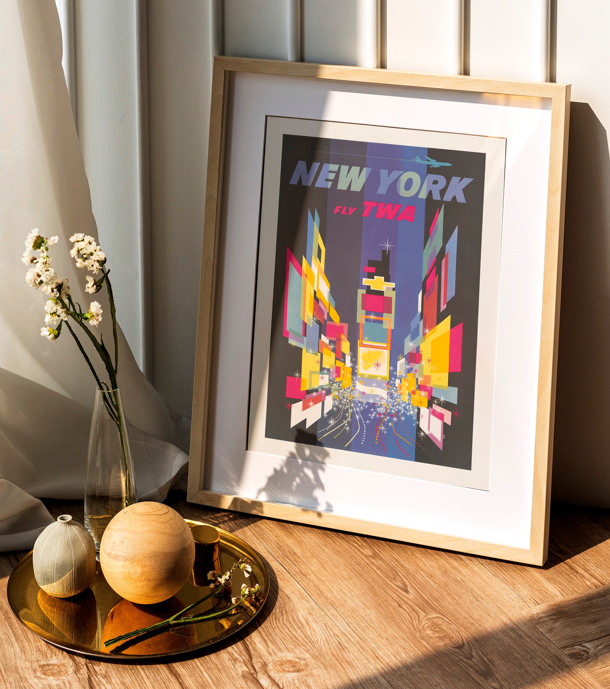 Fly TWA New York Times Squar I 旅行プリント、ギフトアイデア