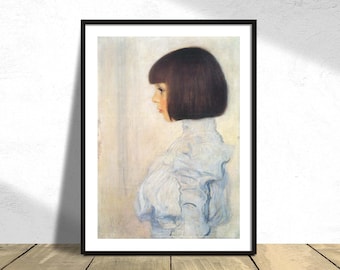 Portret Helene Klimt - Gustav Klimt | Wystawa Vintage, Ilustracja kobiety Wydruk, Reprodukcja, Plakat retro, Wydruki Art Nouveau