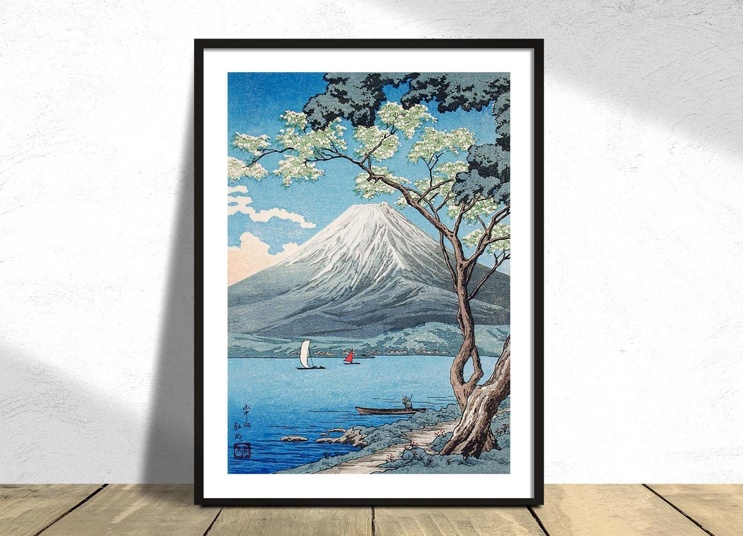 Mount Fuji From Lake Yamanaka Takahashi Hiroaki Ukiyo-e - Etsy