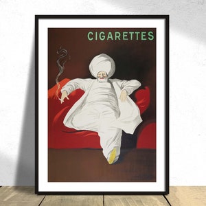 Cigarrillos JOB - Leonetto Cappiello / Cartel de Anuncio de Tabaco, Arte Clásico, Estilo Freunch, Reproducción, Impresión Retro, Regalo, Publicidad Antigua A3