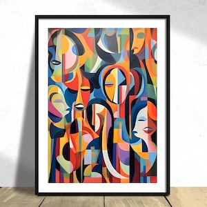 Chiffres colorés | Art graphique, affiche de figures, affiche colorée abstraite, art moderne, éclectique coloré, art mural abstrait, impression de figures