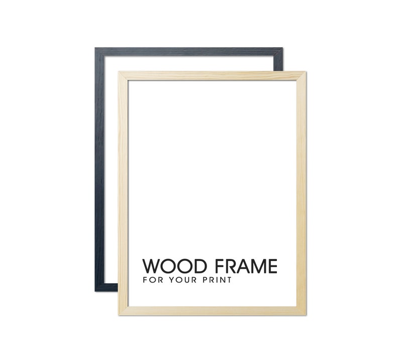 Basic Simple Wood Frame for Poster Photography. In 4 colors: Natural, Black, Walnut, White.  A3 A4 11x14 18x24 24x36 15x21 30x40 30x30 50x70 