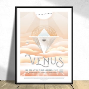 JPL Visions of the Future, Venus NASA Poster I Space Travel Art, Space Print, Nursery Room Decor, Planet Art Dec, Regalo de inauguración de la casa, Nasa