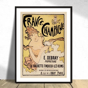 Frankreich-Champagne - Pierre Bonnard I Werbeplakat, Bar Küche Dekoration, Alkohol Werbung, Essen & Trinken Poster, französischer Champagner Druck