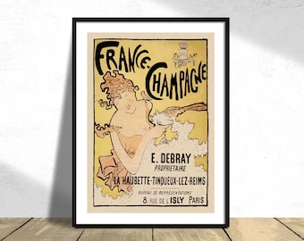 France-Champagne - Pierre Bonnard I Advertising Poster, Bar Kitchen Decoration, Alcohol Advertising,Food&Drink Poster,French Champagne Print