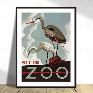 Besuch im ZOO Poster | Werbeplakat, Klassenzimmer Kunst, Kinderzimmer Dekor, ZOO Poster, Animal Print, Vögel Poster, Gigt Idee