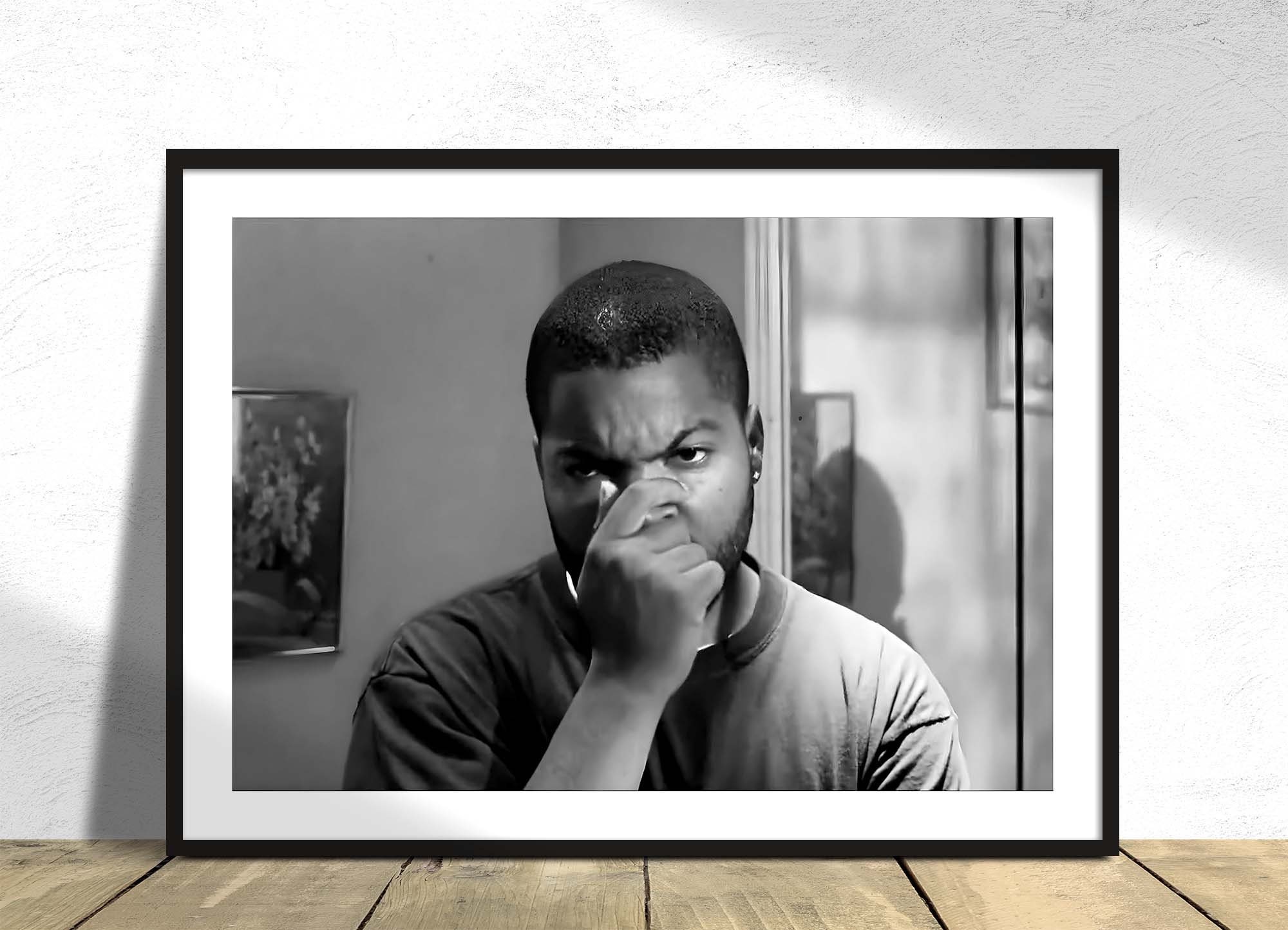 Friday Movie Poster B&W Bathroom Scene -  Black and White Poster - Funny Toilet Scene Print Smile Wall Art Ice Cube Craig Jones