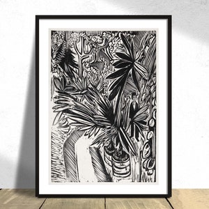 Jena - Ernst Ludwig Kirchner / Opera d'arte astratta, Vecchio poster, Espressionismo, Modernista, Astrazione B&W, Stampa mono, Astrazione vintage, 5x7