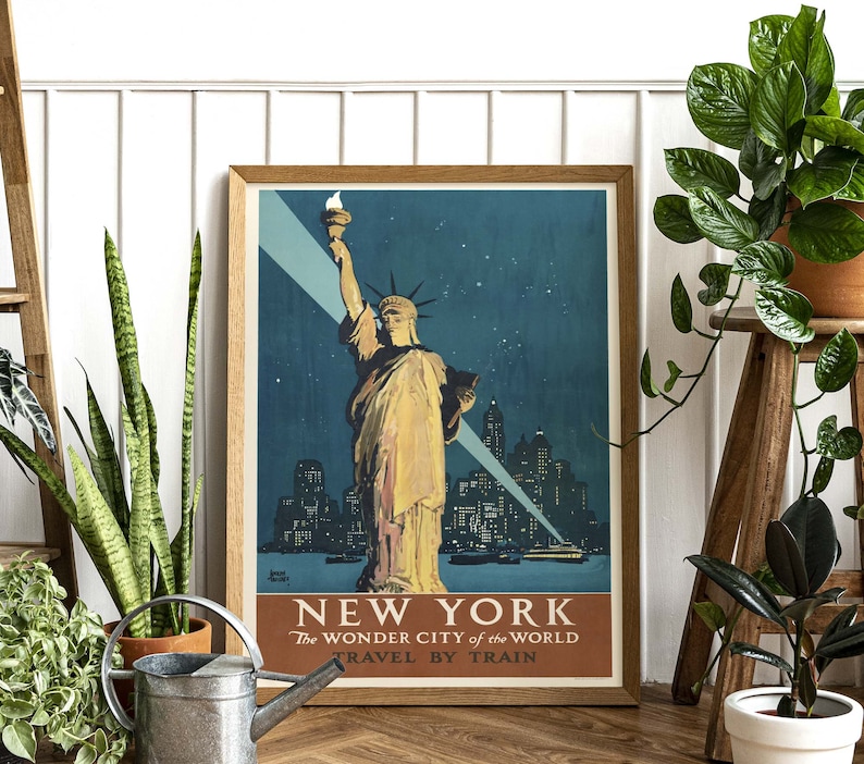 New York the Wonder City of the World Travel by Train - Adolph Treidler ...