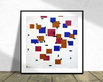 Composition in colour A - Piet Mondrian I Square Print,Square Poster,Geometric Wall Art, Colorful Art Print, Modern Abstract, Minimalist Art