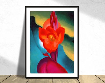 Red Canna - Georgia O’Keeffe | American Art Poster, Modern Art Print, Retro Print, Vintage Poster, Art Decor, Abstract Poster, Gallery Art