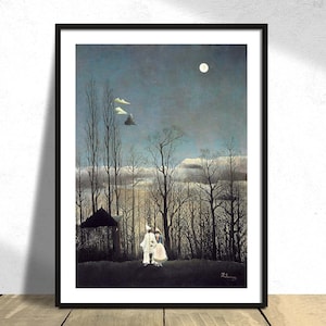 Karnevalsabend - Henri Rousseau | Meisterwerke, Ausstellungsposter, Reproduktion, Vintage Print, Magischer Realismus, Moderne Kunst Romantischer Abend