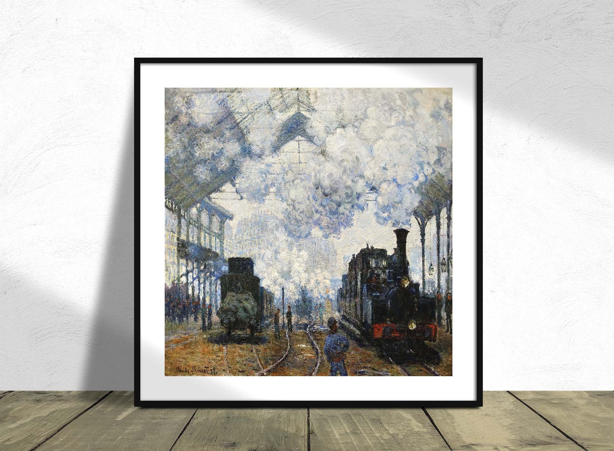 Arrival of the Normandy Train - Claude Monet I Square Print, Square Poster, French Impressionist, Poster Reproduction,