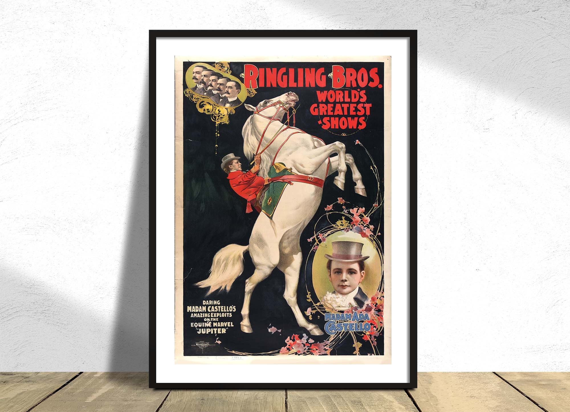 Ringling Bros. World's Greatest Shows - Madam Ada Castello I Vintage Poster, Retro Circus, Old Advertising, Circus Poster, Dancing Horses