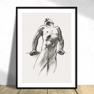 Mann stehend, Kopf zurückgeworfen - John Singer Sargent | Vintage Dekor, Illustration Print, Retro Poster, Vintage Wandkunst, Mann Poster Kunst, A5