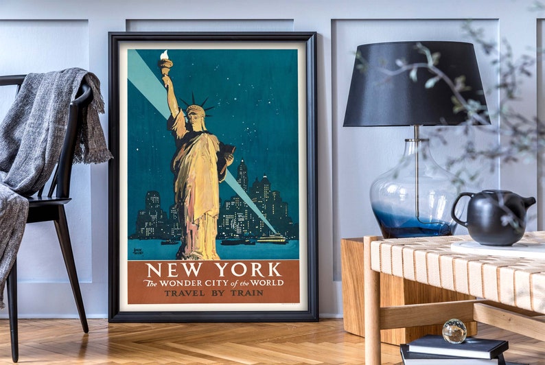 New York the Wonder City of the World Travel by Train - Adolph Treidler ...