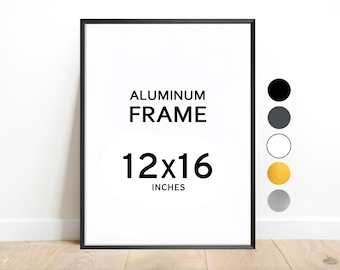 12x16 Aluminum Frame / Colors: Black, White, Graphite, Silver, Gold /  Antireflective Nonreflective / 16x12 Picture frame