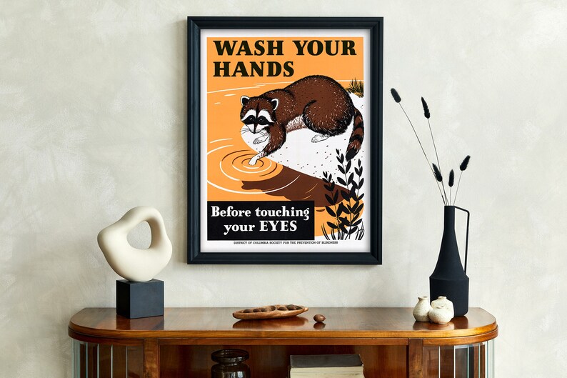 Wash Your Hands Before Touching Your Eyes - Nara | Vintage Raccoon ...
