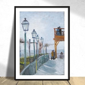 Terrace and Observation Deck at the Moulin de Blute-Fin, Montmartre- Vincent Van Gogh | Vintage Print,Poster Reproduction,Impressionism Art