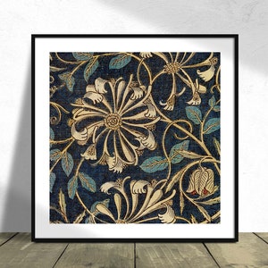 William Morris Square Print, Honeysuckle Flower Illustration ...