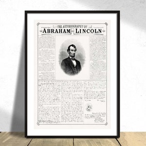 The Autobiography of Abraham Lincoln | Retro Poster, Vintage Dec, Print Art Home Decor, Room Decorations, Success Quotes, American History
