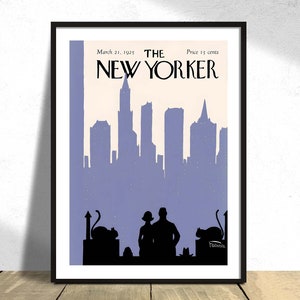 The New Yorker Cover - 21 Mar 1925 I NYC by Night Print, Vintage Poster,Gift Idea,Retro Style,American Art,New Yorker Poster, Magazine Cover